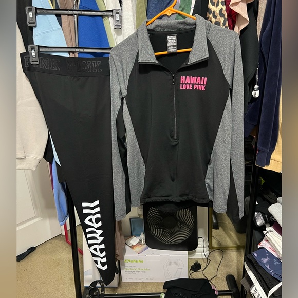 Victoria Secret Pink Ultimate Collection Hawaii Half Zip Track Jacket & Leggings - Picture 2 of 13